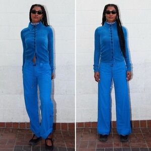 KKCO ROLL HEM WIDE LEG PANT IN COBALT SIZE MEDIUM